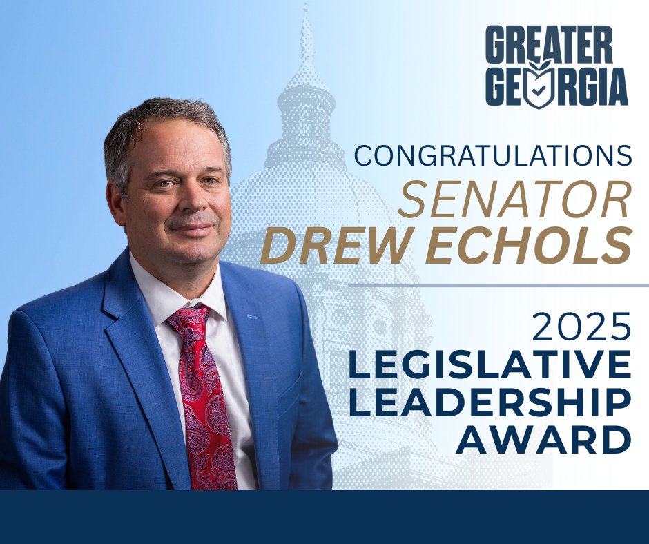 Greater Georgia (@greatergeorgia) on Twitter photo Hats off to Senator <a href="/thedrewechols/">Drew Echols</a> for this well-deserved Leadership Award! He's a fighter for Georgia's farmers and agribusinesses and helped deliver critical Hurricane Helene relief. Hats off to Senator <a href="/thedrewechols/">Drew Echols</a> for this well-deserved Leadership Award! He's a fighter for Georgia's farmers and agribusinesses and helped deliver critical Hurricane Helene relief.