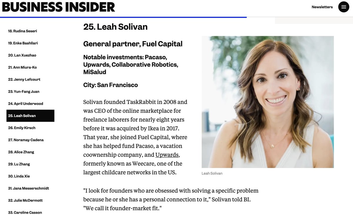 Leah Solivan ๐ต๐ท/๐บ๐ธ (@labunleashed) on Twitter photo Honored to be #25 on <a href="/BusinessInsider/">Business Insider</a>โs Seed 40 list of top women early-stage investors.
Working with founders at the earliest stagesโwhen the vision is bold and the odds are longโis a privilege I never take for granted.
Grateful to the founders whoโve trusted me to be part of Honored to be #25 on <a href="/BusinessInsider/">Business Insider</a>โs Seed 40 list of top women early-stage investors.
Working with founders at the earliest stagesโwhen the vision is bold and the odds are longโis a privilege I never take for granted.
Grateful to the founders whoโve trusted me to be part of