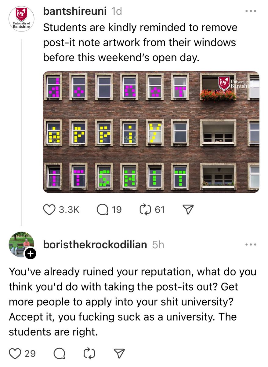 We’ve finally been noticed on Threads and they’re not taking it well.