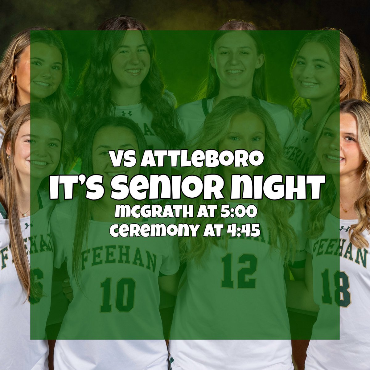 Senior night! <a href="/FeehanAthletics/">Bishop Feehan Athletics</a>
