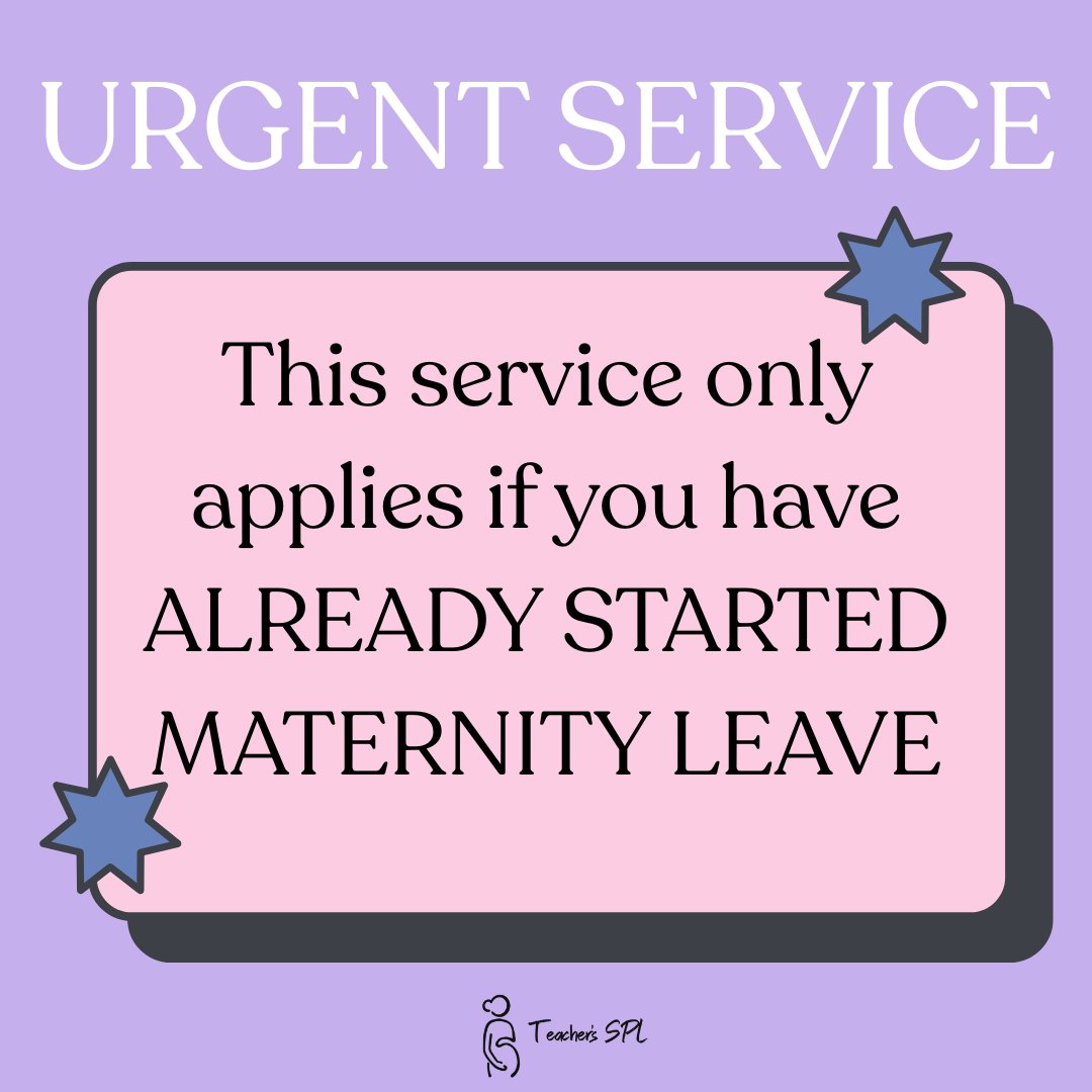 TeachersSPL's tweet image. Our urgent service will come into effect on 18th May. This is only for parents who are ALREADY ON MATERNITY LEAVE and want to be paid in full for the Summer holidays. If this is you, sign up today or tomorrow to make the most of our standard rates. Thank you &amp;amp; happy Friday! 😊