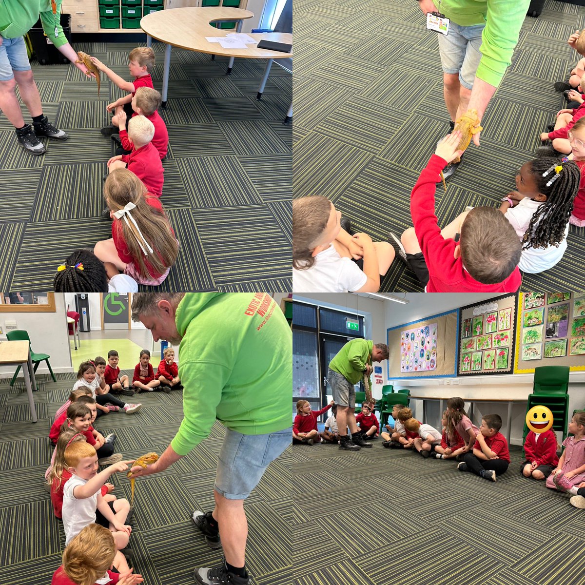 SchoolHillside1's tweet photo. ๐ฆWhat an exciting day in #P1MFHillside! We had a visit from the Critter Keeper and got up close with lots of amazing creatures. The children loved learning about them and were so brave meeting some creepy crawlies and scaly friends! ๐ข๐ฆ #CritterKeeper #BraveExplorers #Science https://t.co/vjn9QWuDII
