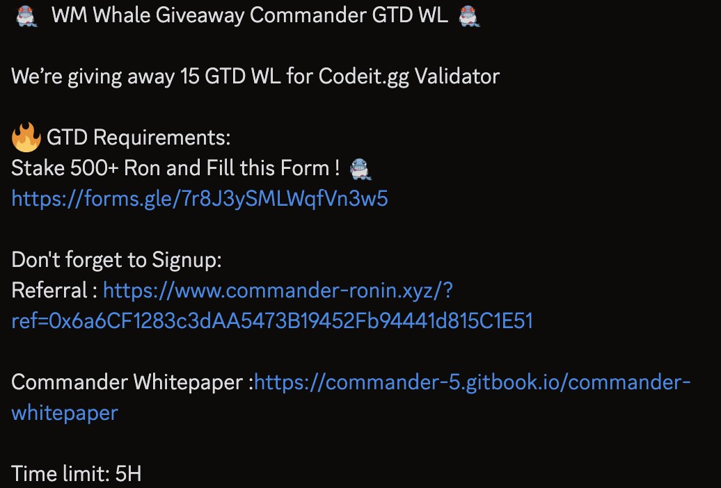 brown_R1CE's tweet photo. Check check 123 123

@cmdr_onchain  fam! 🚀 
Only 9/15 GTD spots claimed! 
 
6 GTD spots left! 
If more than 6 join, Wheel of names(raffel). 
1 hr to go—jump in!
https://t.co/IcZqd3pb2U 
@whaleitgg 
@Ronin_Network 
 #GIVEAWAY https://t.co/a5B9dE925R
