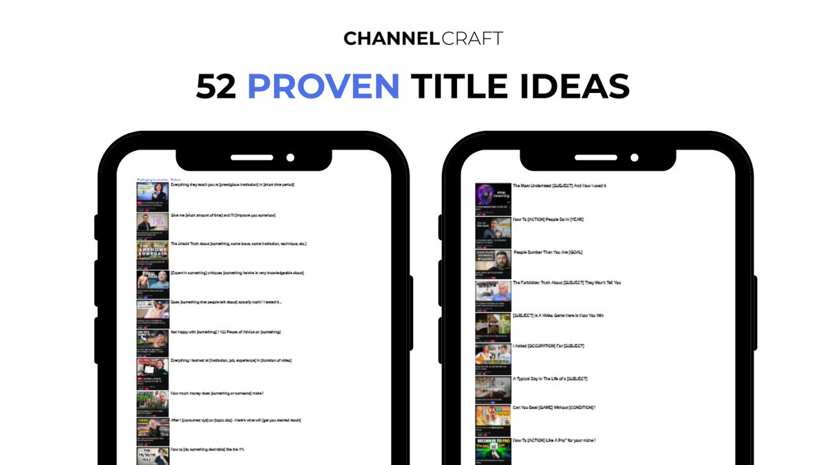 LEAKED: 52 Video Titles that would turn your YouTube video into a views generator

You can make THOUSANDS using them and the best part is it only requires copy and paste.

Want them?

Simply: Like + Reply “TITLE” and I will DM you a Title Database use for your YouTube channel for