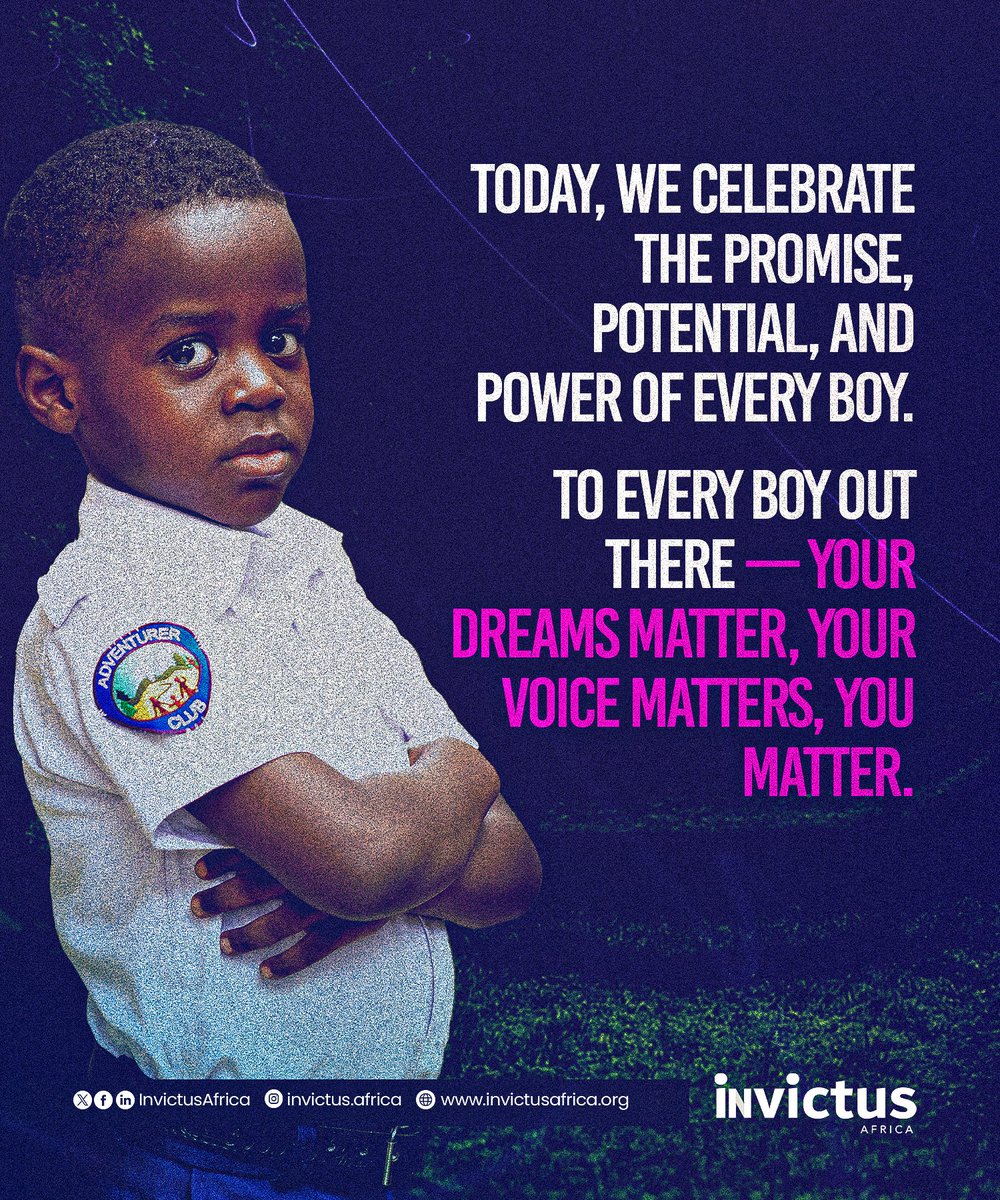 Today is a reminder that boys, like girls, need support, guidance, and opportunities to thrive. 

As we work to create a world free from gender inequality, let’s ensure that boys are raised to be kind, respectful, emotionally aware, and empowered to challenge harmful stereotypes.