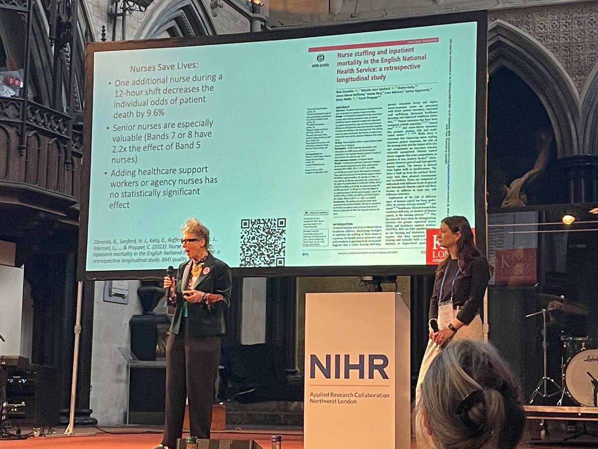Especially striking results coming after just #InternationalNursesDay. Evidence showing that one additional nurse per shift can decrease individual odds of patient death by almost 10% — a  powerful reminder of impact of multidisciplinary teams achieving  better outcomes.  (2/4)