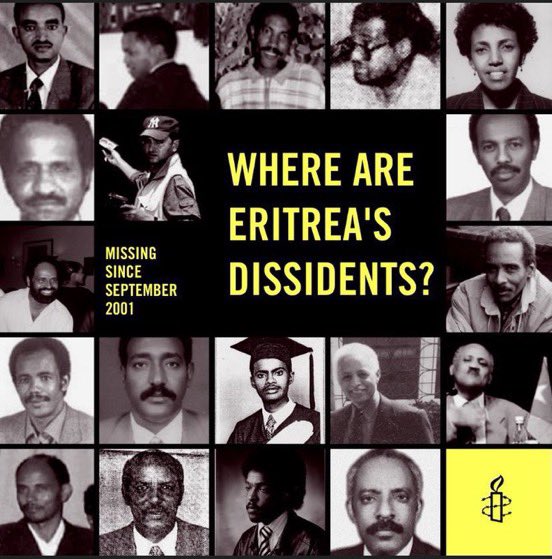 AbaTekil's tweet photo. @FebsGualEritrea Where are Eritrea's dissidents? This year marked 24yrs of their disappearance! They were not accused, prosecuted or appeared in a court of law. Summarily executed &amp; their corpse thrown in an unmarked mass grave?The tyrannical despot Issaias Afeworki must face justice. #Eritrea https://t.co/67K0rovVSf