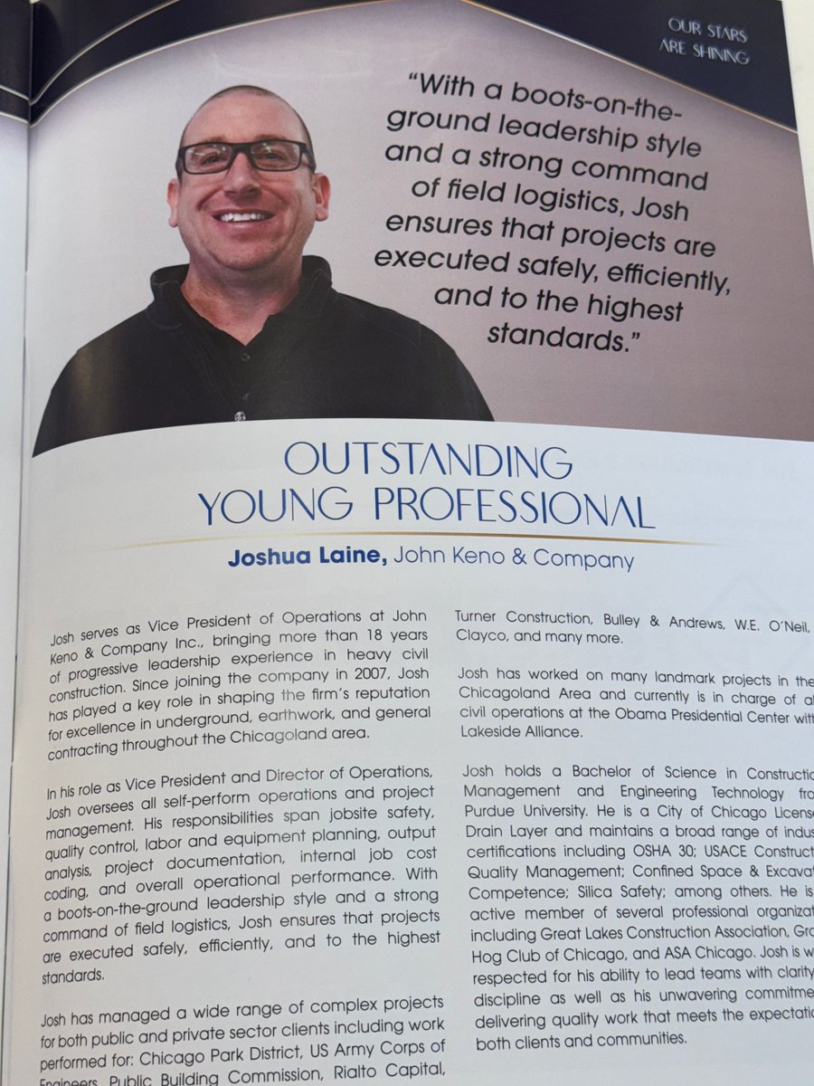 JKC_Chicago's tweet photo. @JKC_Chicago would like to congratulate Joshua Laine as being "young professional of the year" at the ASA 30th Annual Awards Gala last night.  Josh is an 18 year contributor at JKC and we couldn't be more proud of his achievements https://t.co/JOKpaUmt61