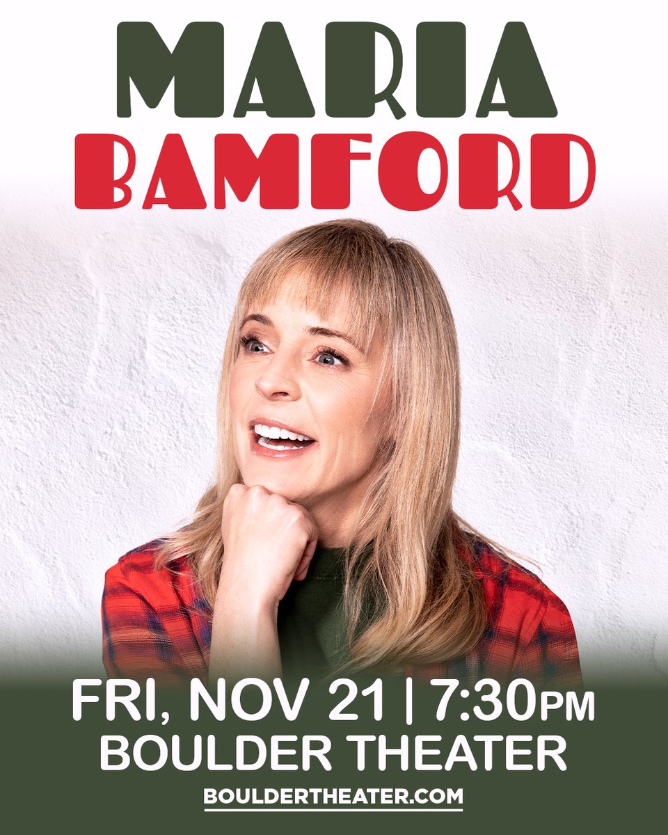 Comedy Works Entertainment (@comedyworksent) on Twitter photo ON SALE NOW! Don't miss <a href="/mariabamfoo/">Maria Bamford</a> at <a href="/BoulderTheater/">Boulder Theater</a> on Friday, November 21. Tickets are on sale now!
🎟 - axs.com/events/971240/… ON SALE NOW! Don't miss <a href="/mariabamfoo/">Maria Bamford</a> at <a href="/BoulderTheater/">Boulder Theater</a> on Friday, November 21. Tickets are on sale now!
🎟 - axs.com/events/971240/…