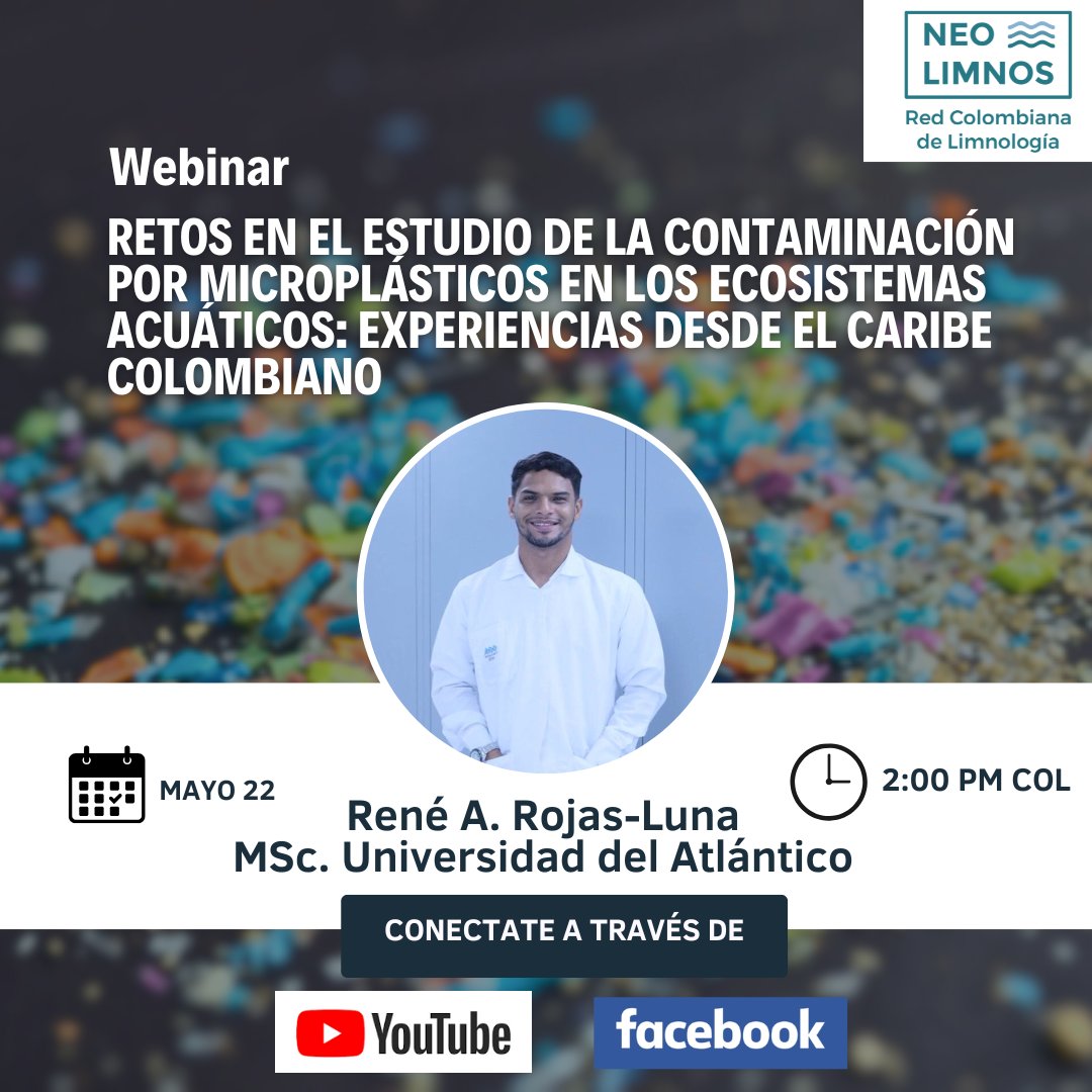 📢 ¡Te invitamos a nuestro próximo webinar! 🌊💬

Únete a esta conversación sobre microplásticos, donde hablaremos sobre su estudio en ecosistemas acuáticos del Caribe colombiano.

🗓 Fecha: Jueves mayo 22
⏰ Hora: 2:00 PM COL

Únete por nuestro canal de Youtube y Facebook!