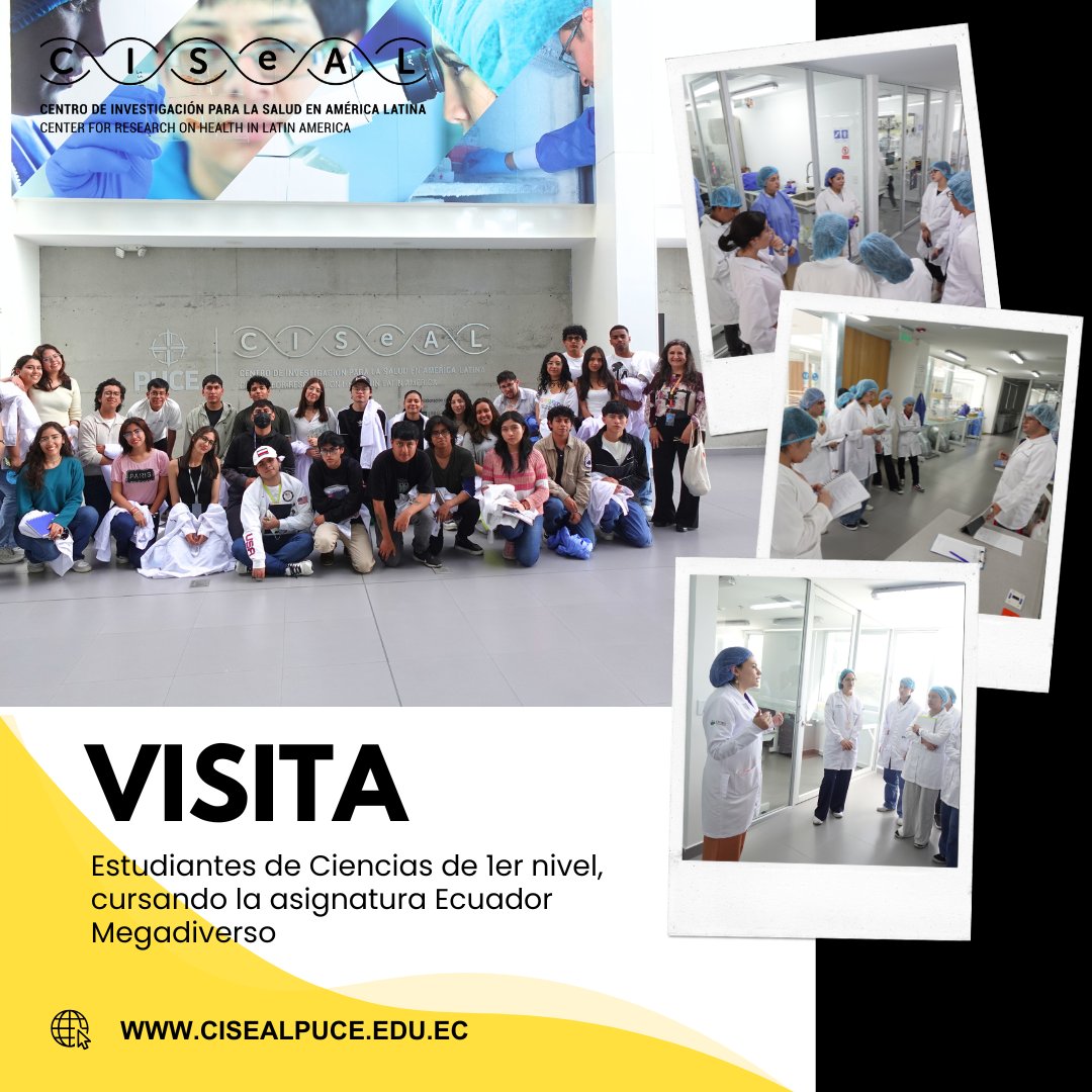 CISeAL_PUCE's tweet image. 🌿🔬 Estudiantes de 1er nivel de Ciencias PUCE visitaron el CISeAL como parte de la asignatura Ecuador Megadiverso. Conocieron líneas de investigación, avances científicos y debatieron sobre salud y biodiversidad. ¡Una experiencia de ciencia y aprendizaje! 
#CISeAL #PUCE