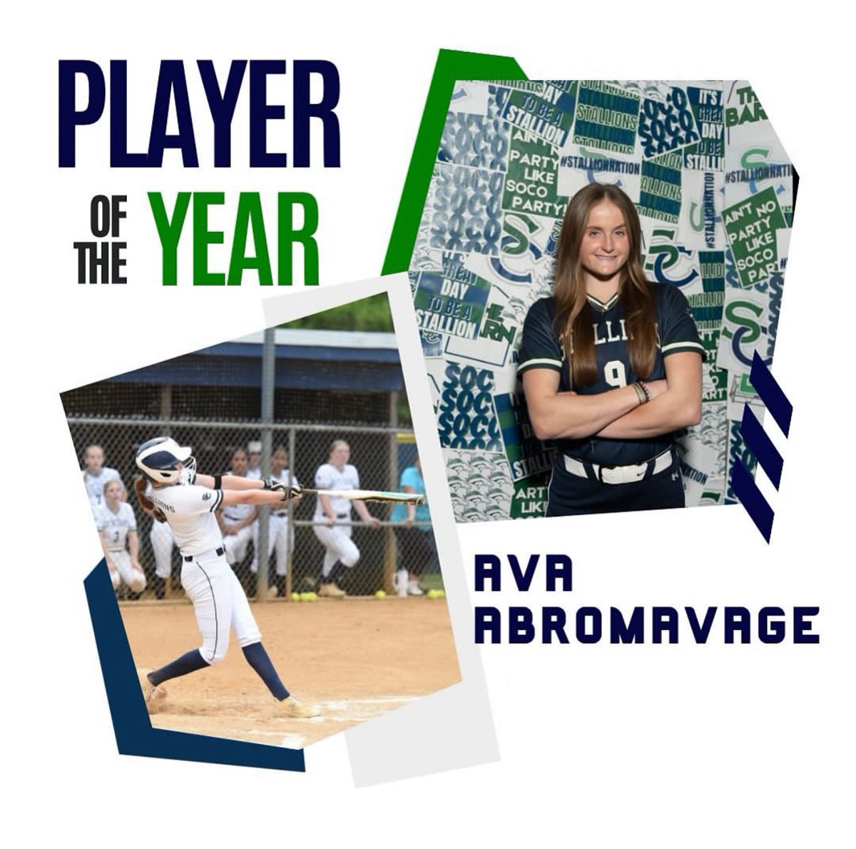 AbromavageAva's tweet photo. Honored to be named Patriot District Player of the Year!! Thankful for my teammates and coaches - couldn’t have done it without you! 
Stats: .661 avg, 41 hits, 29 RBIS, 12 2B’s, 8 3B’s, 33 runs. 
@SoCoSoftball @BKMG1967 @DrCoachBrown5 @LongwoodSB @EastCobbBullets @ecb18uSchnute https://t.co/LDGpRDT7V6