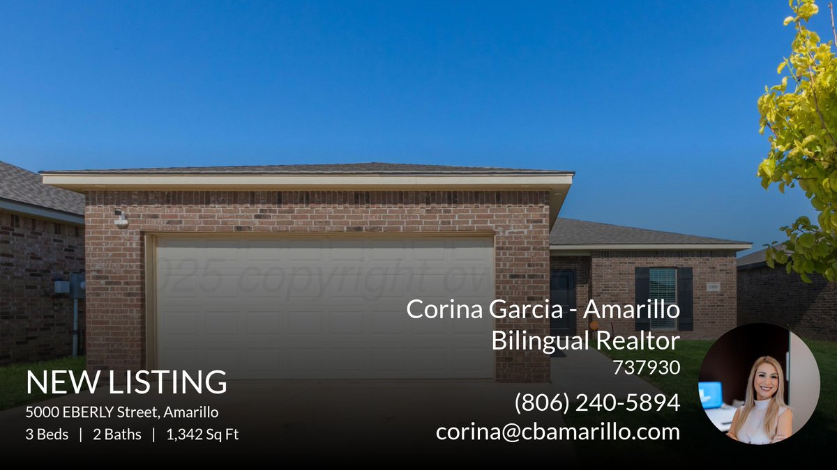 CorinaTxRealtor's tweet photo. 📍 New Listing 📍 Take a look at this fantastic new property that just hit the market located at 5000 Eberly Street in Amarillo. Reach out here or at (806) 240-5894 for more information

Corina Garcia, Realtor
Coldwell Banker First... https://t.co/kNhWKh6STx https://t.co/pTRW8vUeex