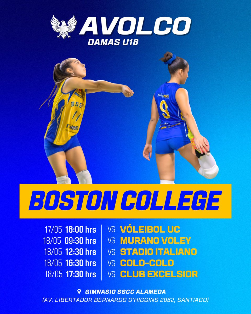 🏐 La categoría femenina U16 de las #Águilas 🦅 saldrá a darlo todo en la cancha este fin de semana por la Liga #Avolco 🏆

#SomosBoston 🔵🟡