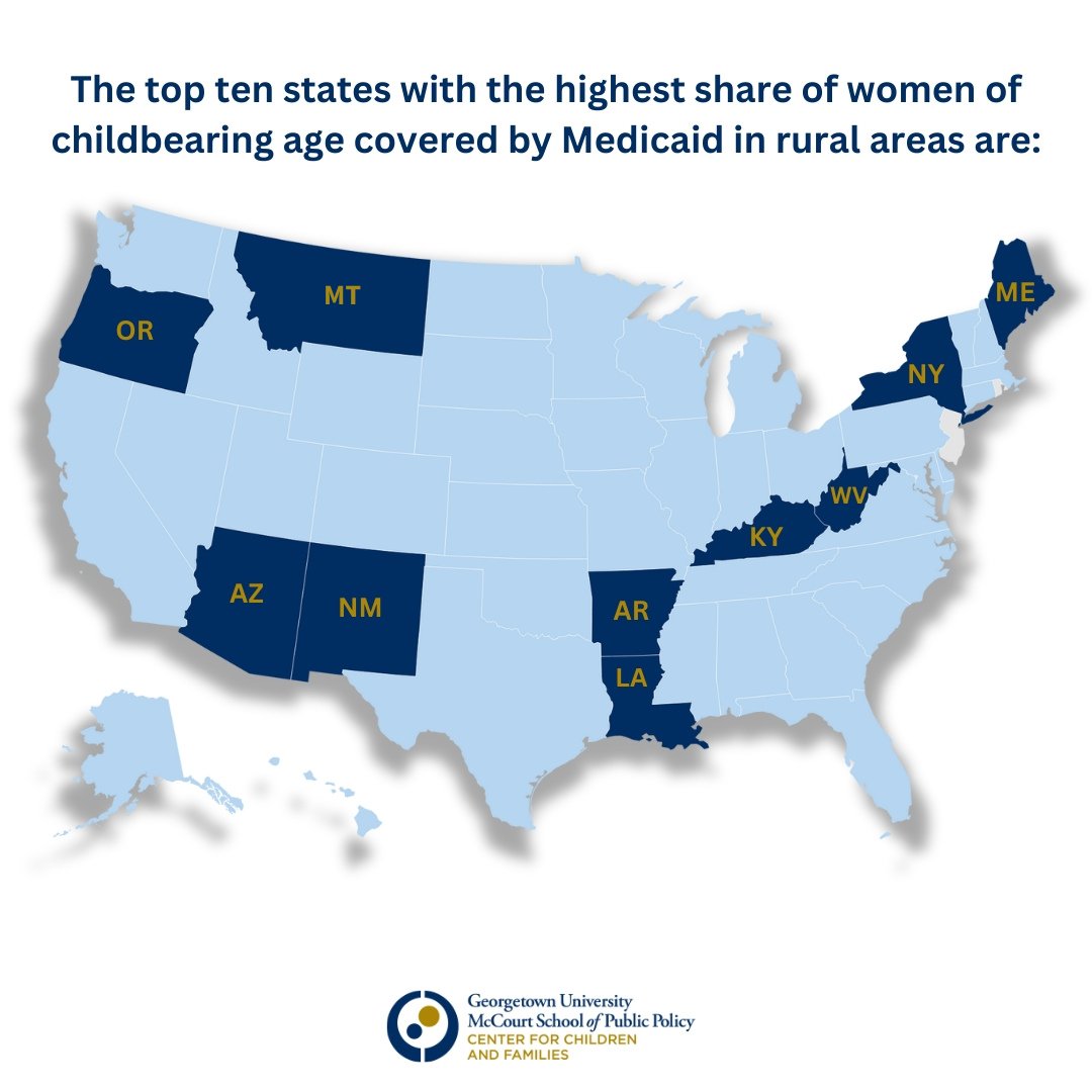 Our new report on the role of Medicaid for women of child-bearing age in rural areas is out! 

We have state by state data.  Rural areas have been losing labor + delivery units at a rapid clip. 

Medicaid cuts will make this scary situation even worse for moms and babies.
