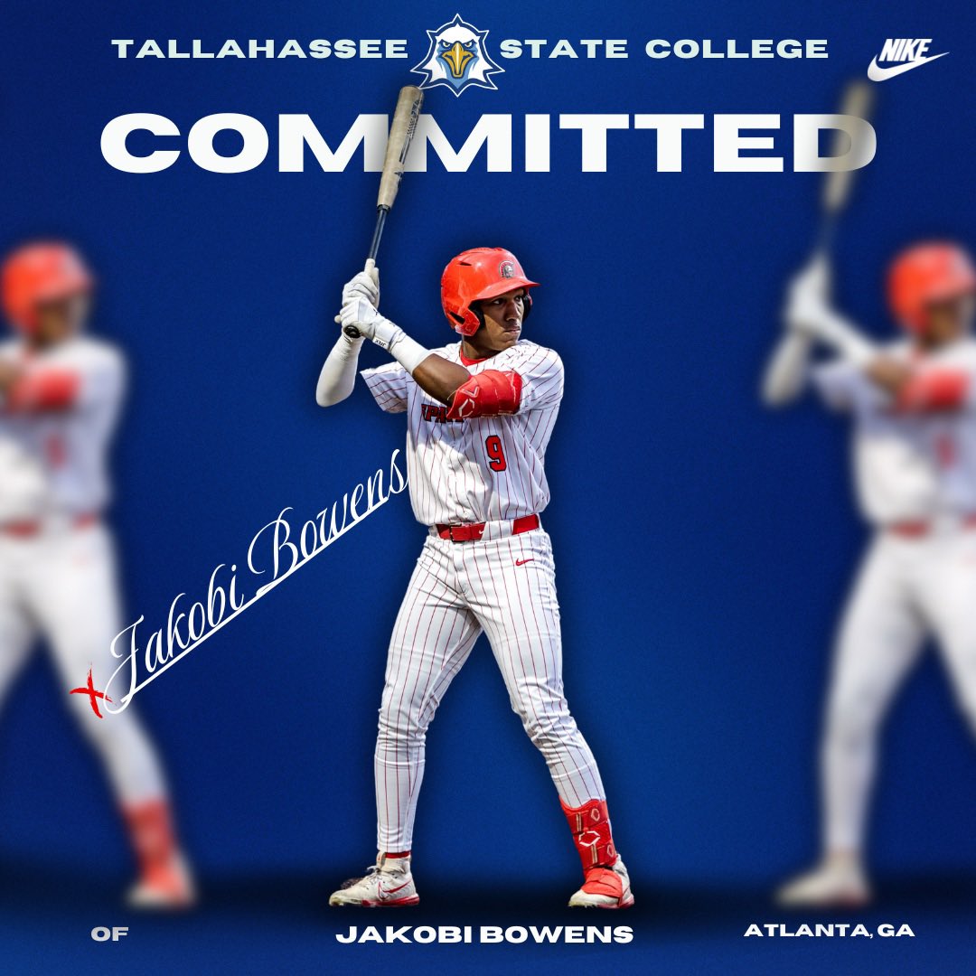Jakobi Bowens (@jakobibowens) on Twitter photo I’m excited to announce my commitment to Tallahassee State College, thank you to all my family, coaches and friends for making this possible Go Eagles 💙💛 #committed
<a href="/TCCeaglesBB/">Tallahassee CC Baseball</a> <a href="/RGBaseball9/">Rich Gaines</a> <a href="/ChinMusic6/">Clarence Johns II</a> I’m excited to announce my commitment to Tallahassee State College, thank you to all my family, coaches and friends for making this possible Go Eagles 💙💛 #committed
<a href="/TCCeaglesBB/">Tallahassee CC Baseball</a> <a href="/RGBaseball9/">Rich Gaines</a> <a href="/ChinMusic6/">Clarence Johns II</a>