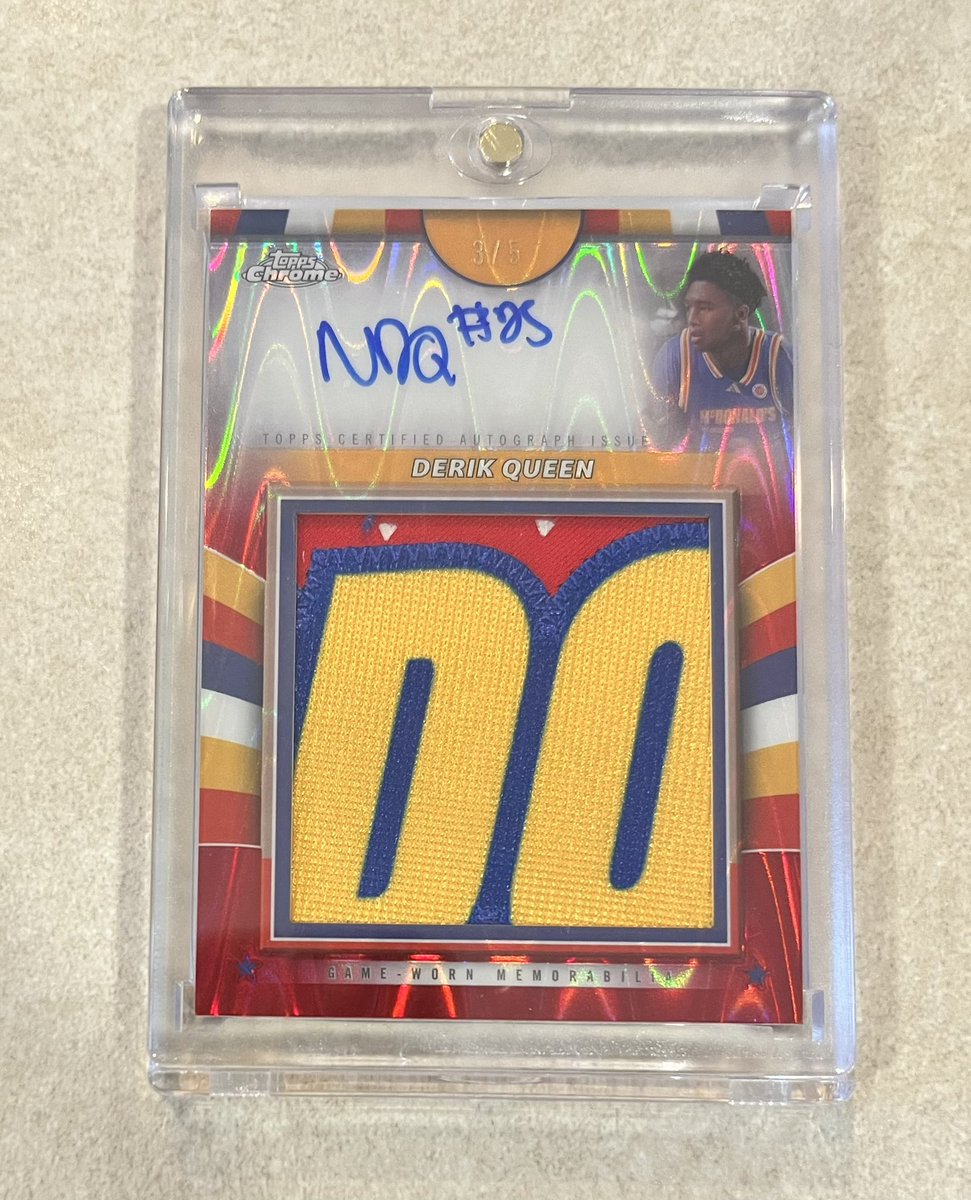 <a href="/CardPurchaser/">Card Purchaser</a> Derik Queen McDonalds Topps Chrome game worn /5