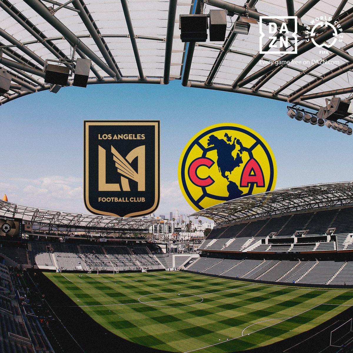 FIFACF's tweet photo. 🇺🇸 @LAFC 🆚 @ClubAmerica 🇲🇽

It's all to play for at BMO Stadium.

#FIFACWC