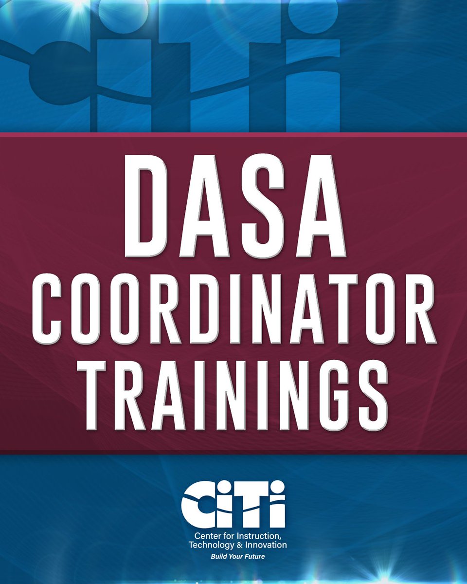 DASA Coordinator Training

📆 August 12th - 8:30 -3:30 @ CiTi BOCES, 179 Co Rt 64, Mexico NY - Stern Bldg, Rm 127

📆 August 25th - 8:30 -3:30 @ CiTi BOCES, 179 Co Rt 64, Mexico NY - Stern Bldg, Rm 127

Sign up: mylearningplan.com/webreg/catalog…