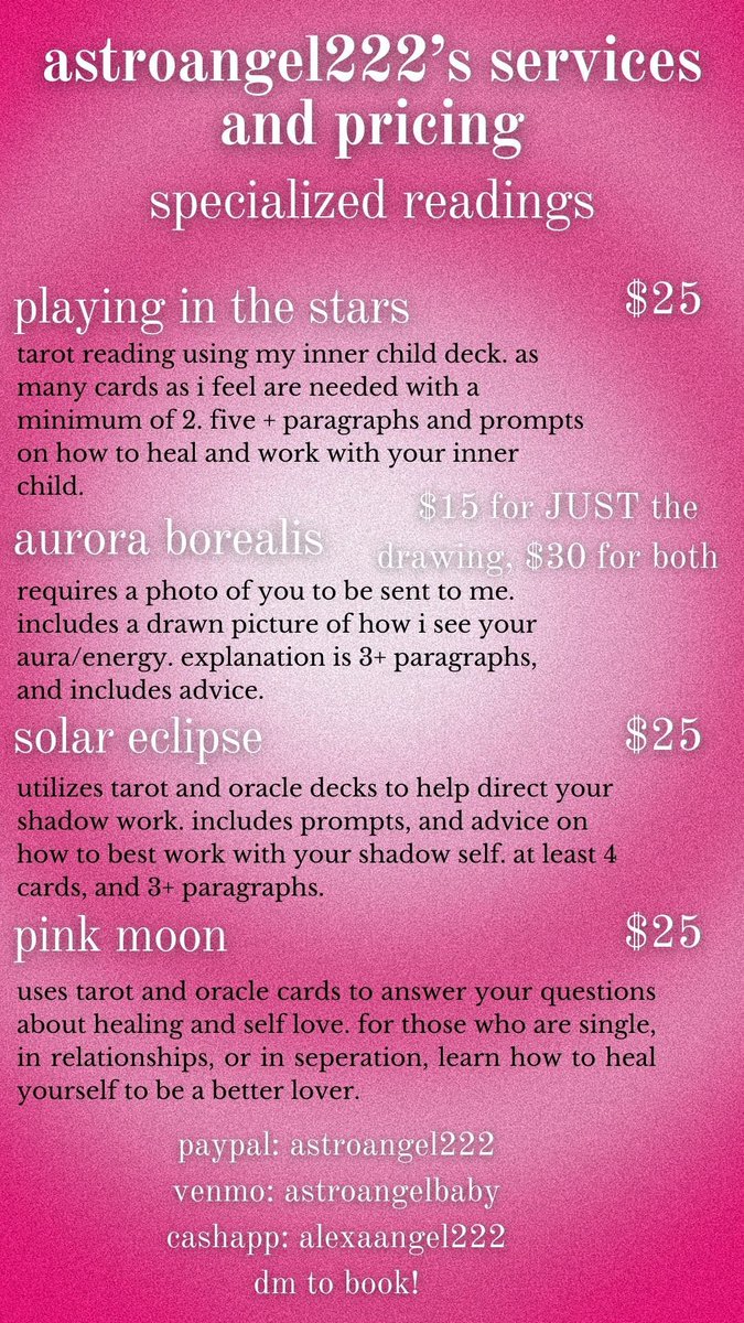 Astroangel2222's tweet photo. hi angel! thank you for stopping by, i am so excited that we have found each other. below are my tarot + oracle services. if you feel called to get a reading from me please dm me! 🤍 https://t.co/Q31wmGtViP