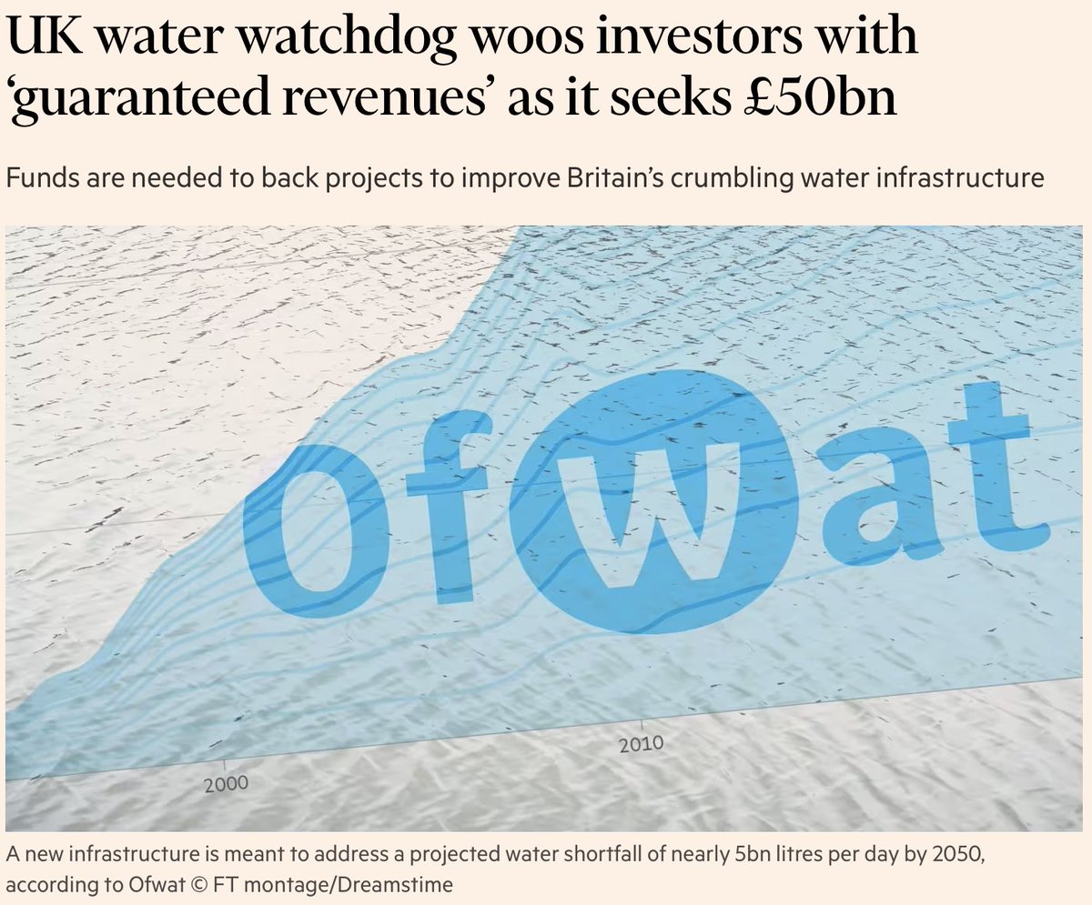 This should sound every alarm bell we’ve got.🧵

KKR- Thames Water’s preferred buyer- agreed to fix a US town’s sewers in exchange for guaranteed revenue.

Promised a 4-year bill freeze. Bills rose 28%. Sold after 6 years, pocketing 2.8x their investment.
ft.com/content/c1b480…