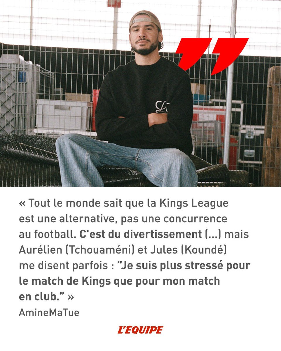 Streameur aux millions d'abonnés, AmineMaTue multiplie les projets ambitieux autour du foot. Depuis mars, il incarne la Kings League France, cette compétition de football à 7 créée par Gerard Piqué, pensée pour Twitch.

Notre entretien ➡️ l.lequipe.fr/WhQ
