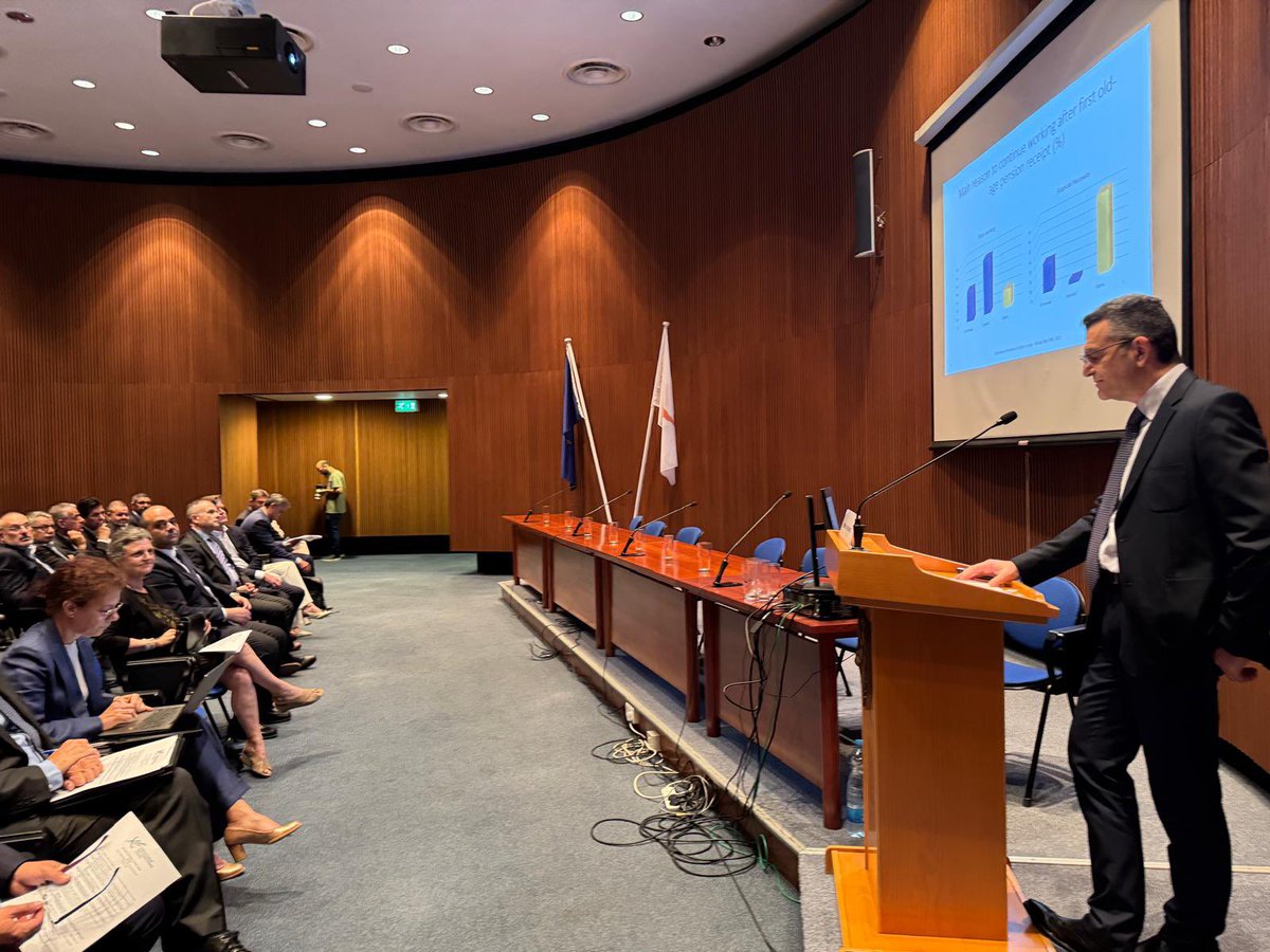B_Kauffmann_'s tweet photo. Future of Pensions in Cyprus conference organised by the Competitive Council with the participation of Minister of Labour and DG EMPL for a sustainable and fair pension system  #EU Social. https://t.co/bQaBK49Q6v