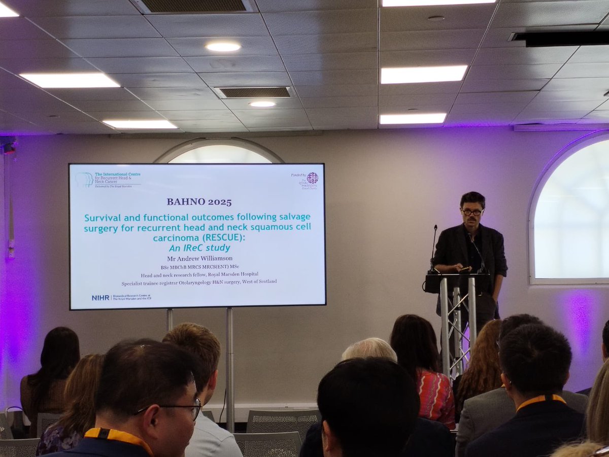 IReC (@irec_rm) on Twitter photo IReC fellow and <a href="/ENTIntegrate/">ENT Integrate</a> chair Andrew Williamson presenting the results of RESCUE, one of the largest multi -centre case series of salvage surgery for radio-recurrent head and neck cancer to date <a href="/BAHNOOfficial/">BAHNO Head & Neck</a> 2025! IReC fellow and <a href="/ENTIntegrate/">ENT Integrate</a> chair Andrew Williamson presenting the results of RESCUE, one of the largest multi -centre case series of salvage surgery for radio-recurrent head and neck cancer to date <a href="/BAHNOOfficial/">BAHNO Head & Neck</a> 2025!