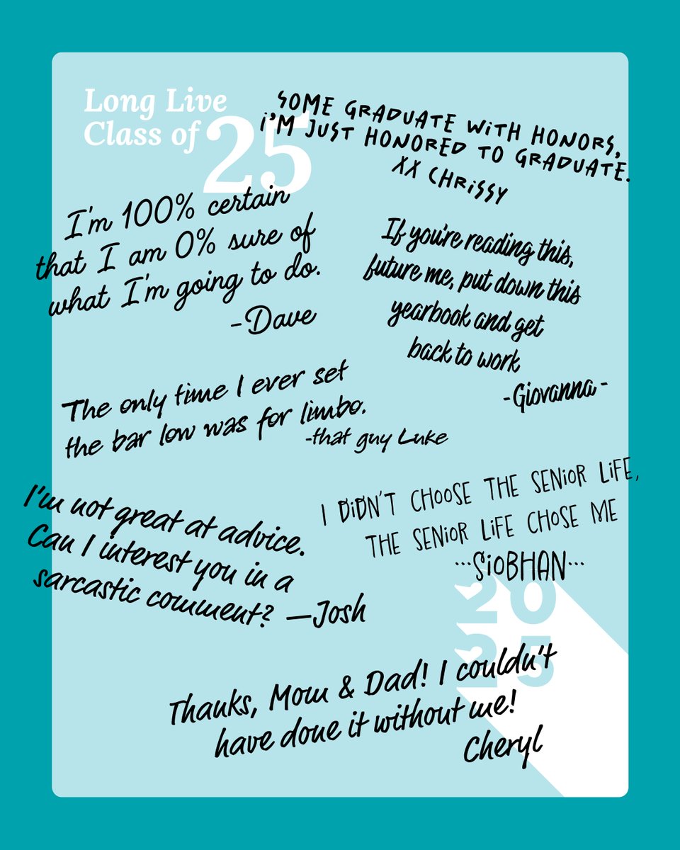 Comment below your yearbook quote from high school! 📚 Let’s see who had the best one! #collegeave #yearbookquotes #throwbackvibes #senioryearmemories