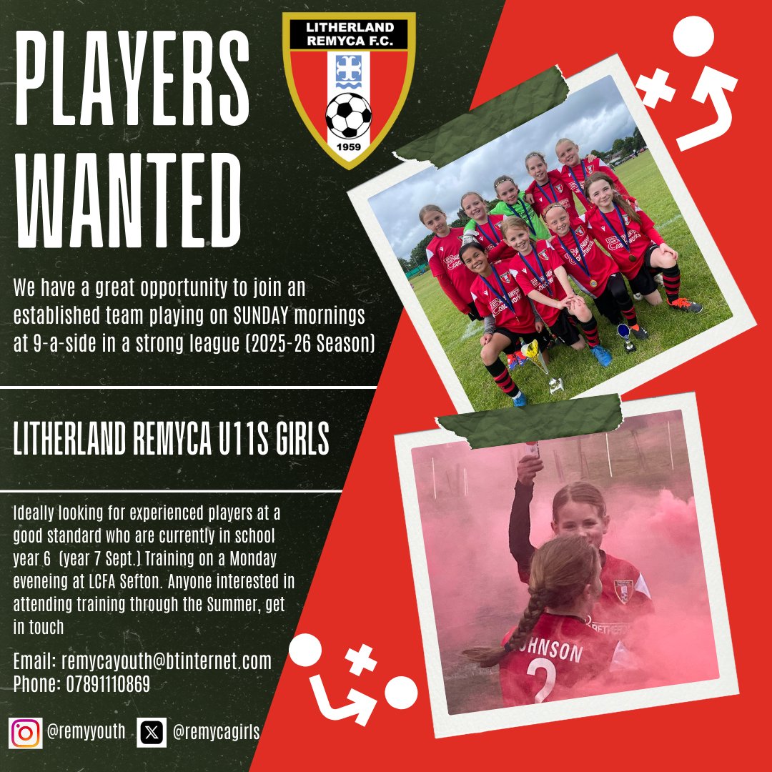 Our current U11s Sunday team are looking for an additional player or 2 for next season. Any current year 6 players looking for a new challenge or an additional match day, please get in touch. Training continues through the Summer.
