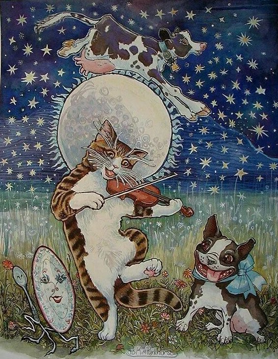 Gungordemirkan1's tweet photo. ▫️''Hey, diddle, diddle,
The cat and the fiddle,
The cow jumped over the moon;
The little dog laughed
To see such sport,
And the dish ran away with the spoon.''
#CharlesPerrault✨
#Pinterest🎨#Dotd✨
#Şiir✨ #Tekerleme✨ https://t.co/pmmAvQc9lz