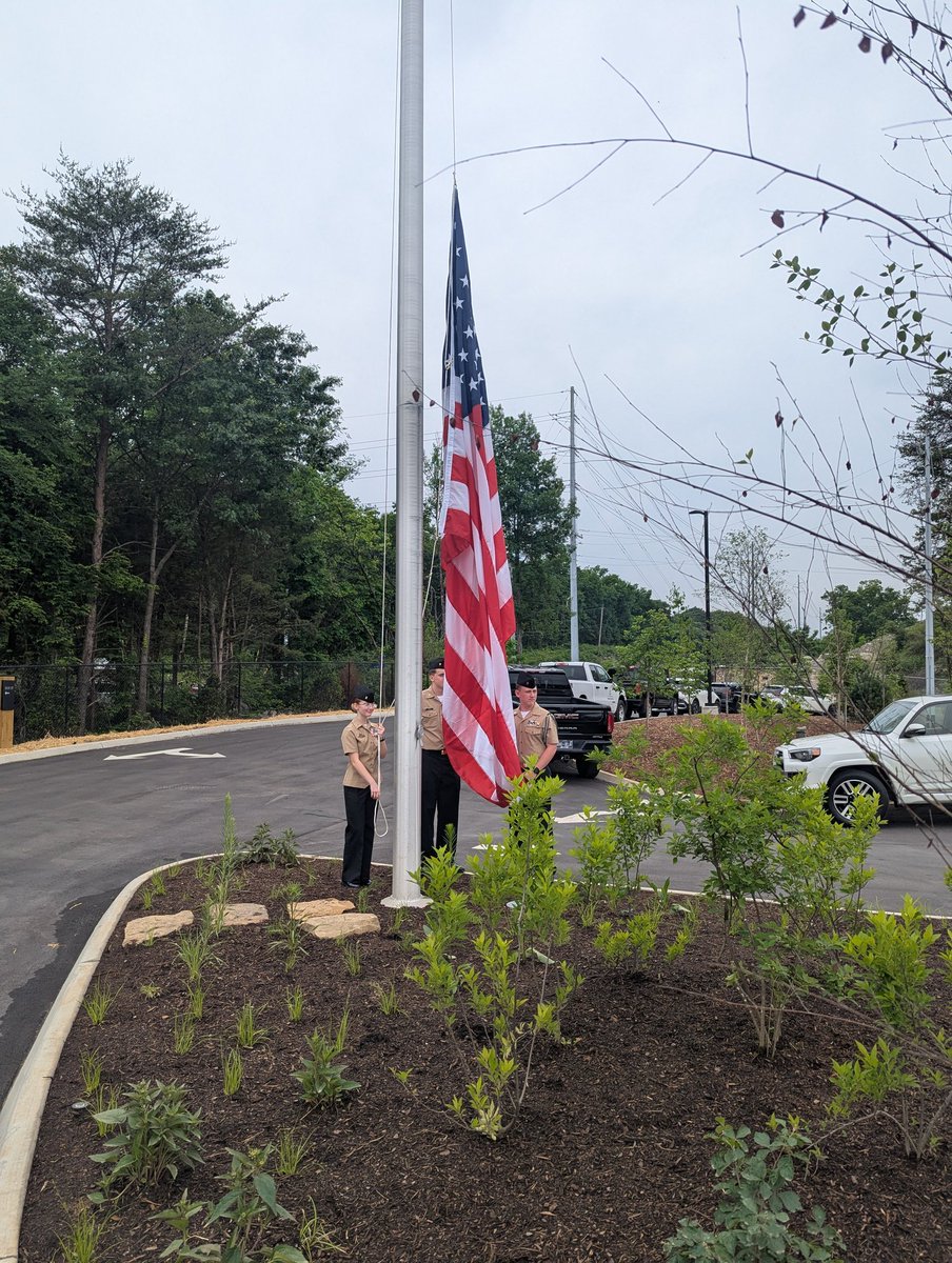 French Broad Veteran Memorial Dedication today, where West HS NJROTC planted 108 Trees. GREAT Day.