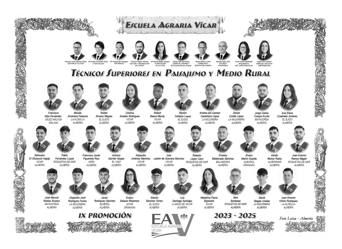 🌾 ¡Felicitamos a nuestros Graduandos de Escuela Agraria Vicar! 🎉
I Promoción Técnicos en Producción Agroecológica
XII Promoción Técnicos en Jardinería y Floristería
XIV Promoción Técnicos en Producción Agropecuaria
IX Promoción Técnicos Superiores en Paisajismo y Medio Rural