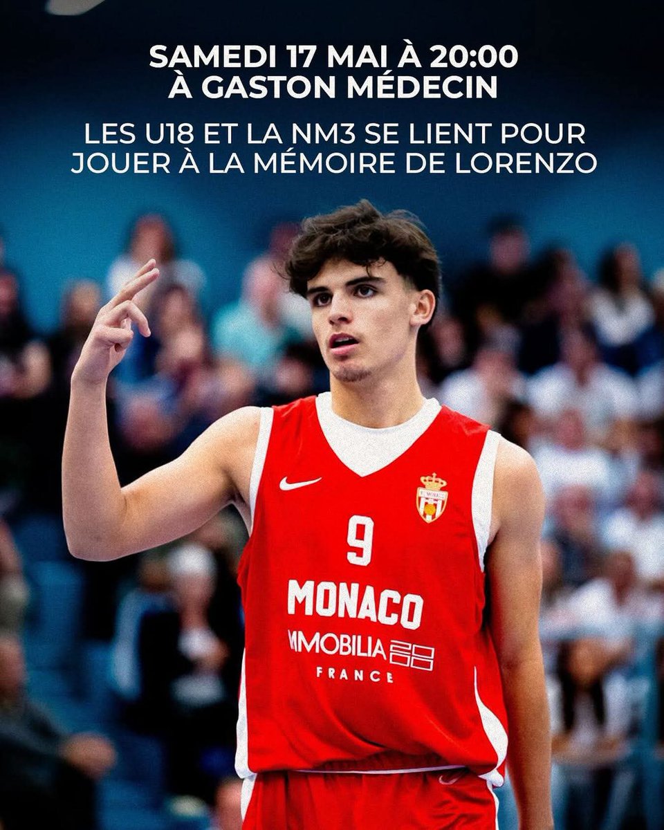 CSMonaco's tweet photo. Nous vous donnons rendez-vous demain à 20h à la salle Gaston Médecin.Les U18 et la NM3 s'unissent pour rendre le plus beau des hommages à Lorenzo. Nous vous attendons nombreux pour les soutenir pour cette rencontre #DagheMunegu  #ASMonacoBasket #U18 #NM3 #Familygame #Tousensemble https://t.co/id6pFzzUxr