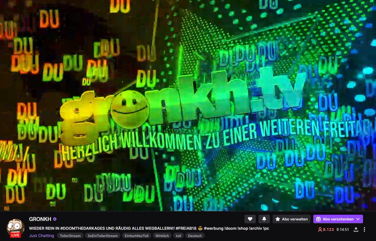 SL0402's tweet photo. ABFAAAAAAHRT INS WOCHENENDE!!!! #GronkhTV (etwas spät, da ich beim Intro laut aufgedreht habe und abging). https://t.co/AQp0294cYK