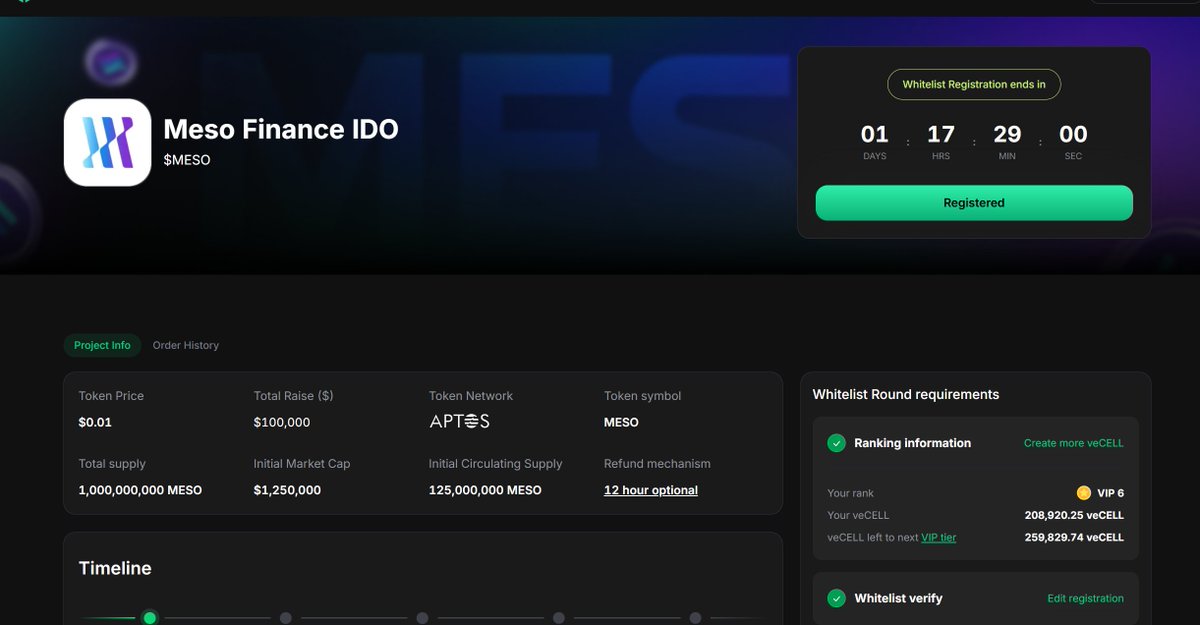 #Aptos  

<a href="/Meso_Finance/">Meso Finance</a>  即将推出IDO 

目前在 ( <a href="/CellanaFinance/">Cellana Finance</a>  ,  <a href="/MoveGPT/">MoveGPT</a>  ， <a href="/Meso_Finance/">Meso Finance</a> ） 以上3个平台参与

我为社区争取了 10个 WL  IDO购买资格

感兴趣的可以参与一下

如何参与？
1.关注 <a href="/chong_xian96799/">Sparkeycoin</a>  + <a href="/Meso_Finance/">Meso Finance</a> 

2.点赞+转发 

3.艾特3位好友留下自己的钱包地址