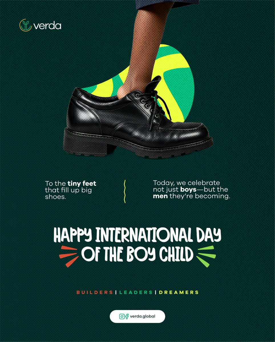 Happy International Day of the Boy Child

Creative Ad for Verda

#InternationalDayOfTheBoyChild