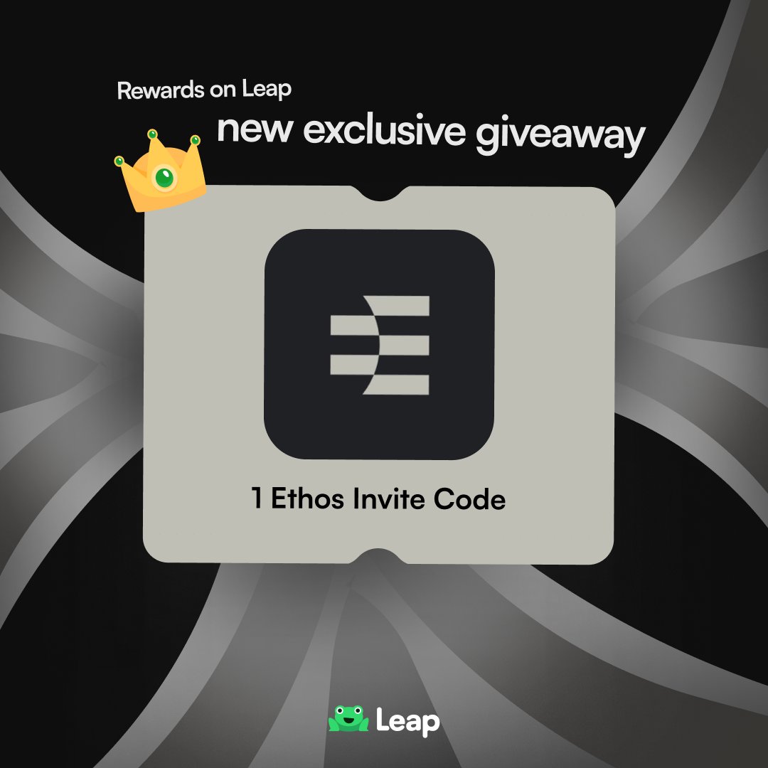 Leap is your ticket to <a href="/ethos_network/">Ethos</a> 🎟️

we've got 1 super exclusive invite code for Ethos

to win, all you have to do is:

1️⃣follow <a href="/ethos_network/">Ethos</a>
2️⃣like &amp; RT this tweet
2️⃣join the raffle on app.leapwallet.io/rewards?id=cma…

go win, now!