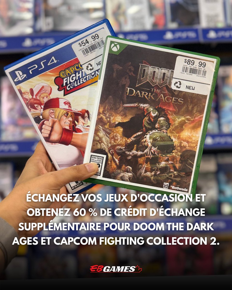 Commerce. Économiser. Jouer. Répétez.
Obtenez 60 % de crédit d'échange supplémentaire pour DOOM : The Dark Ages et Capcom Fighting Collection.

L'offre se termine le 18 mai. *

Détails: bit.ly/3PjiRp6