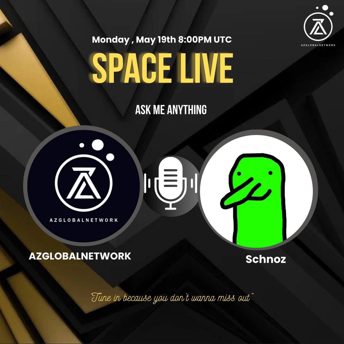 🌟 SCHNOZ AMA 🌟

🗓 Date: Monday, May 19th
⏰ Time: 8:00pm UTC
📍 Where: x.com/i/spaces/1ynKO…

💰 $SCHNOZ Giveaway!🎉

How to participate in the giveaway:
1️⃣ Like &amp; share this post.
2️⃣ Follow @OGSCHNOZ 
3️⃣ Tag 3 friends for extra chances to win!
