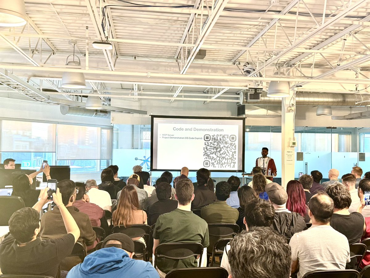 busycaesar's tweet photo. Gave tech talk yesterday at the @torontojs Tech Talk @ https://t.co/RL9hw4h3Tg!
Spoke on “Discover the power of Model Context Protocol”
Huge thanks to @torontojs, https://t.co/RL9hw4h3Tg, @dragonflydbio, @sanity_io & the amazing crowd! 🙌
#TorontoJS #MCP #AI #TechTalk https://t.co/Cjx0ulmLZ7