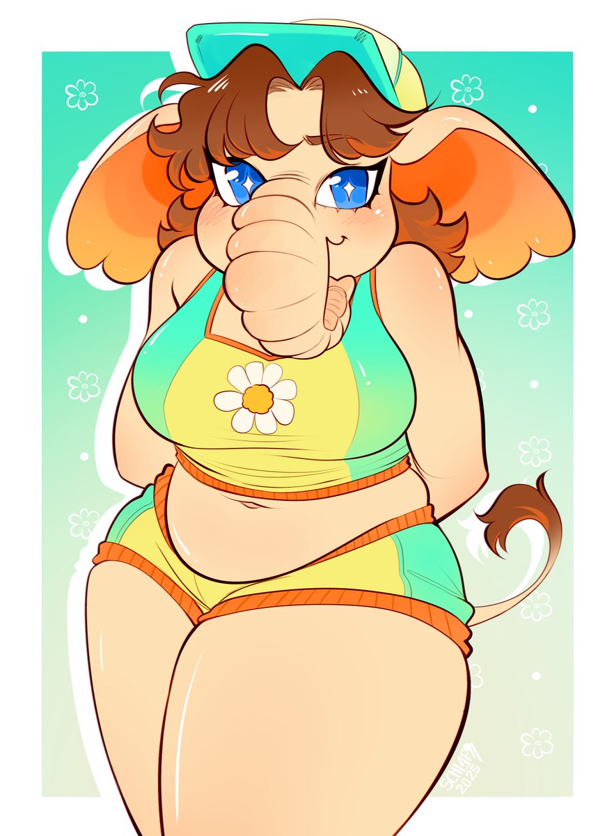 babbe0's tweet image. I asked my good friend Schl4fy (schl4fmuetze on instagram) if they'd draw Elephant Daisy and they NAILED IT!! #PrincessDaisy #elephantdaisy