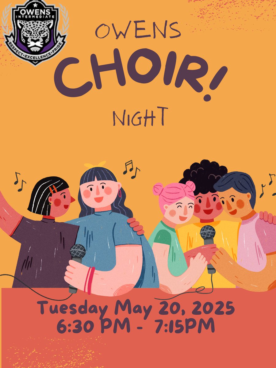 Owens Intermediate (@owensint) on Twitter photo Mark your calendar and come out and enjoy our choirs year end choir night. <a href="/OwensInt/">Owens Intermediate</a> <a href="/AliefISD/">Alief ISD</a> Mark your calendar and come out and enjoy our choirs year end choir night. <a href="/OwensInt/">Owens Intermediate</a> <a href="/AliefISD/">Alief ISD</a>