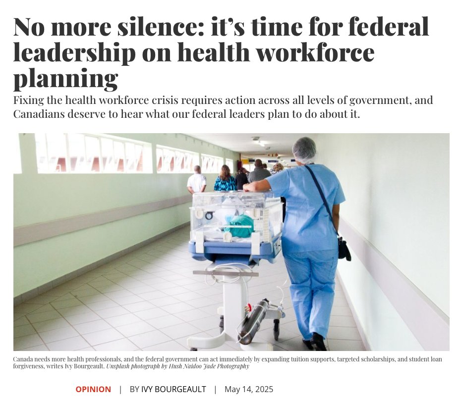 Canada's Nurses (@cfnu) on Twitter photo "We are facing a national health workforce crisis, and without strong federal leadership, patient safety will continue to erode, especially in primary care, long-term care, and mental health care."
Read this insightful opinion piece by <a href="/DrIvyBourgeault/">Dr Ivy “Here to Address Inequity” Bourgeault</a> in the Hill Times: "We are facing a national health workforce crisis, and without strong federal leadership, patient safety will continue to erode, especially in primary care, long-term care, and mental health care."
Read this insightful opinion piece by <a href="/DrIvyBourgeault/">Dr Ivy “Here to Address Inequity” Bourgeault</a> in the Hill Times: