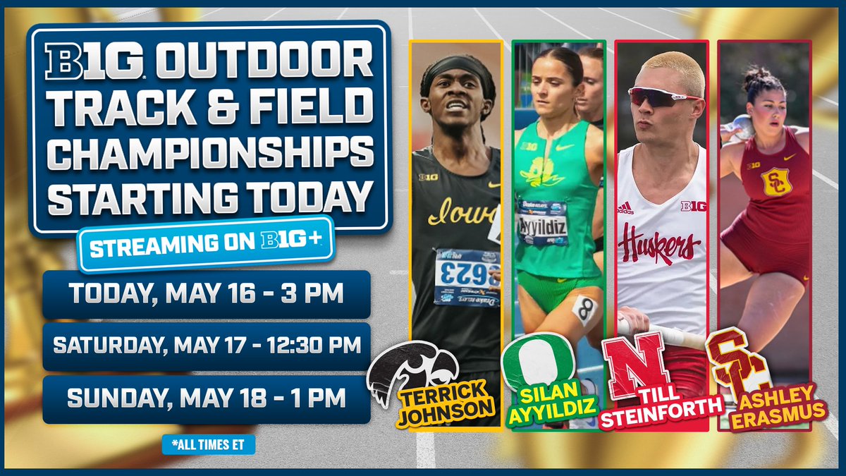 BigTenPlus's tweet image. π B1G Track & Field Championships Live Now!
π Eugene, Oregon
π₯ Subscribe & Stream π bit.ly/B1GTF25