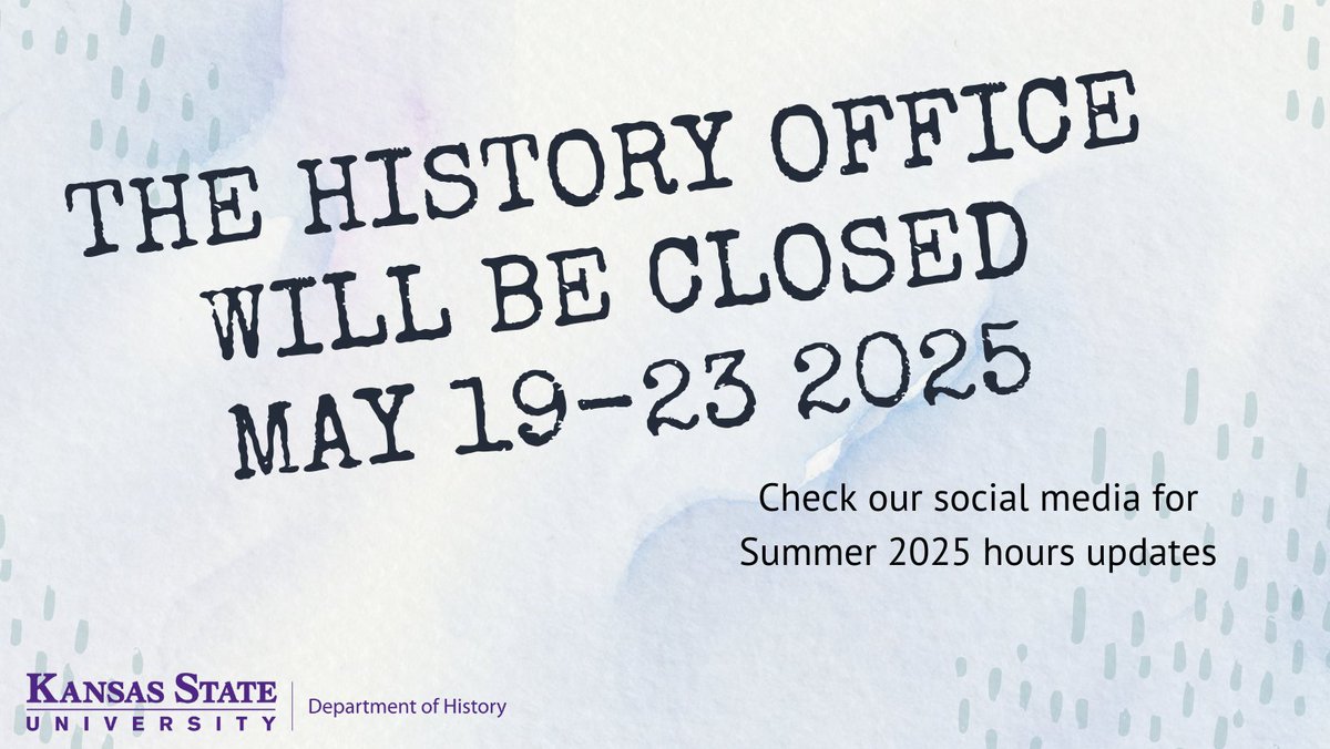 The History office staff will be on vacation May 19-23, and we will post updates on summer hours here, and on our Facebook and Instagram pages.

Have a great summer, #histocats!