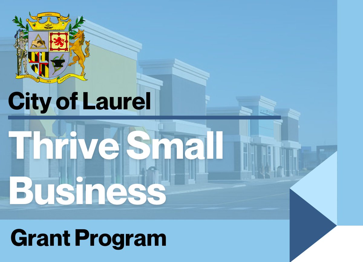 Apply today for the Laurel Thrive Small Business Grant Program. This program is designed to provide financial support to new businesses within the city, helping them to grow, expand, hire, and develop their operations. For more information, visit: cityoflaurel.org/1929/Thrive-Sm…