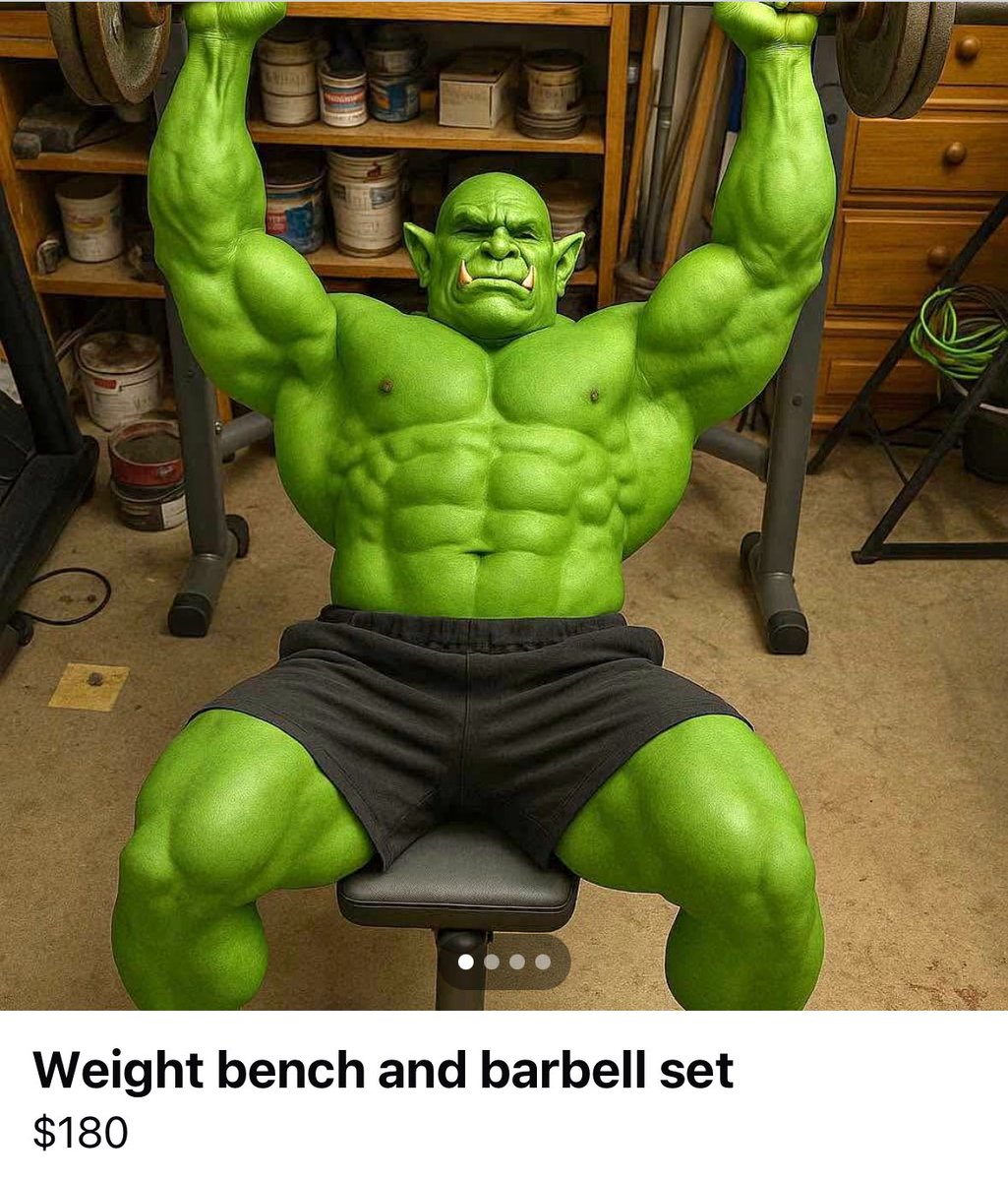 Found a guy on marketplace who puts AI-generated orcs into his furniture listings?