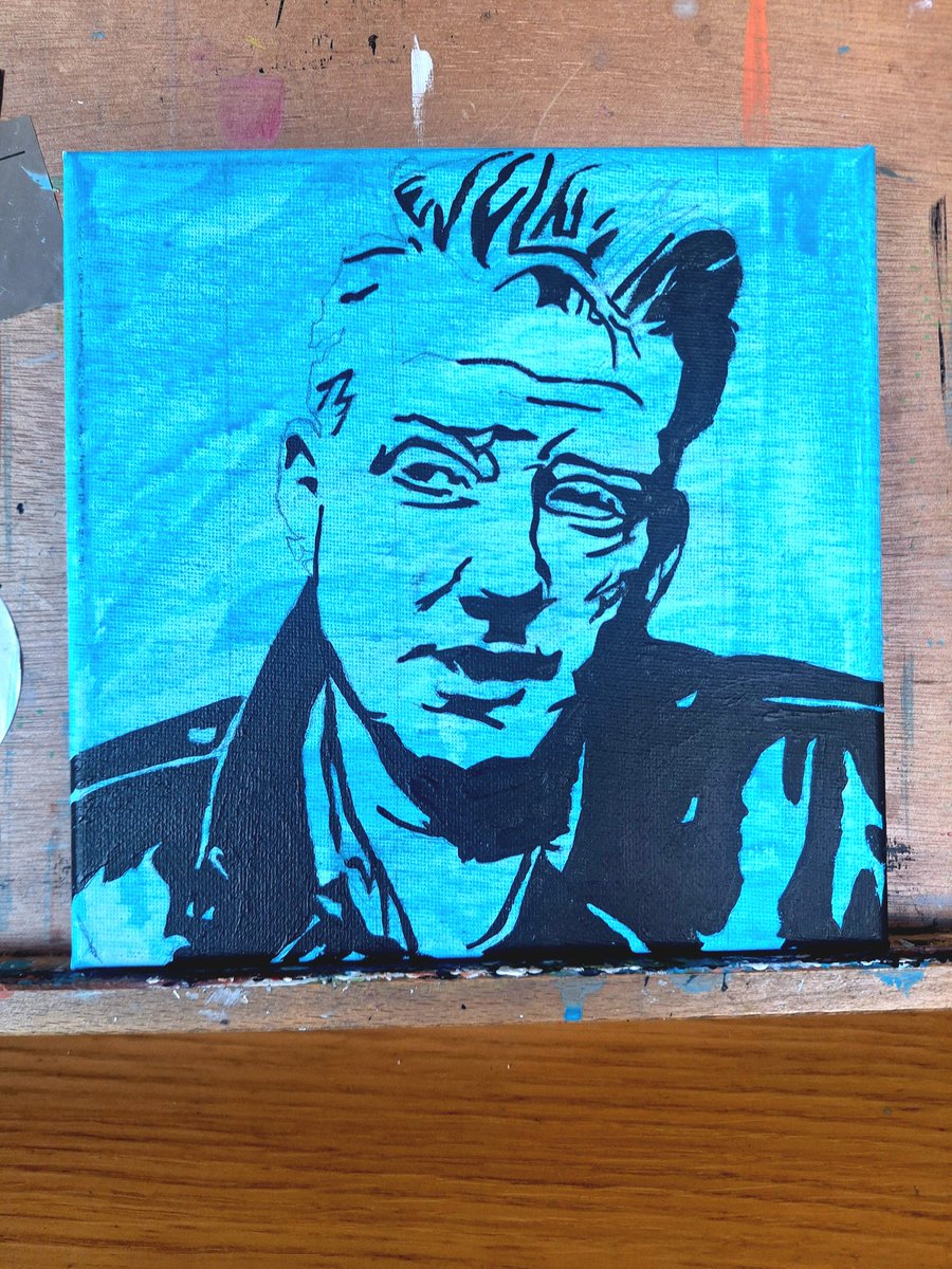 On the easel #queensofthestoneage #joshhomme #sketch #art #painting #paint #rock #WIP #wipart #draw #portrait #sun #weekend