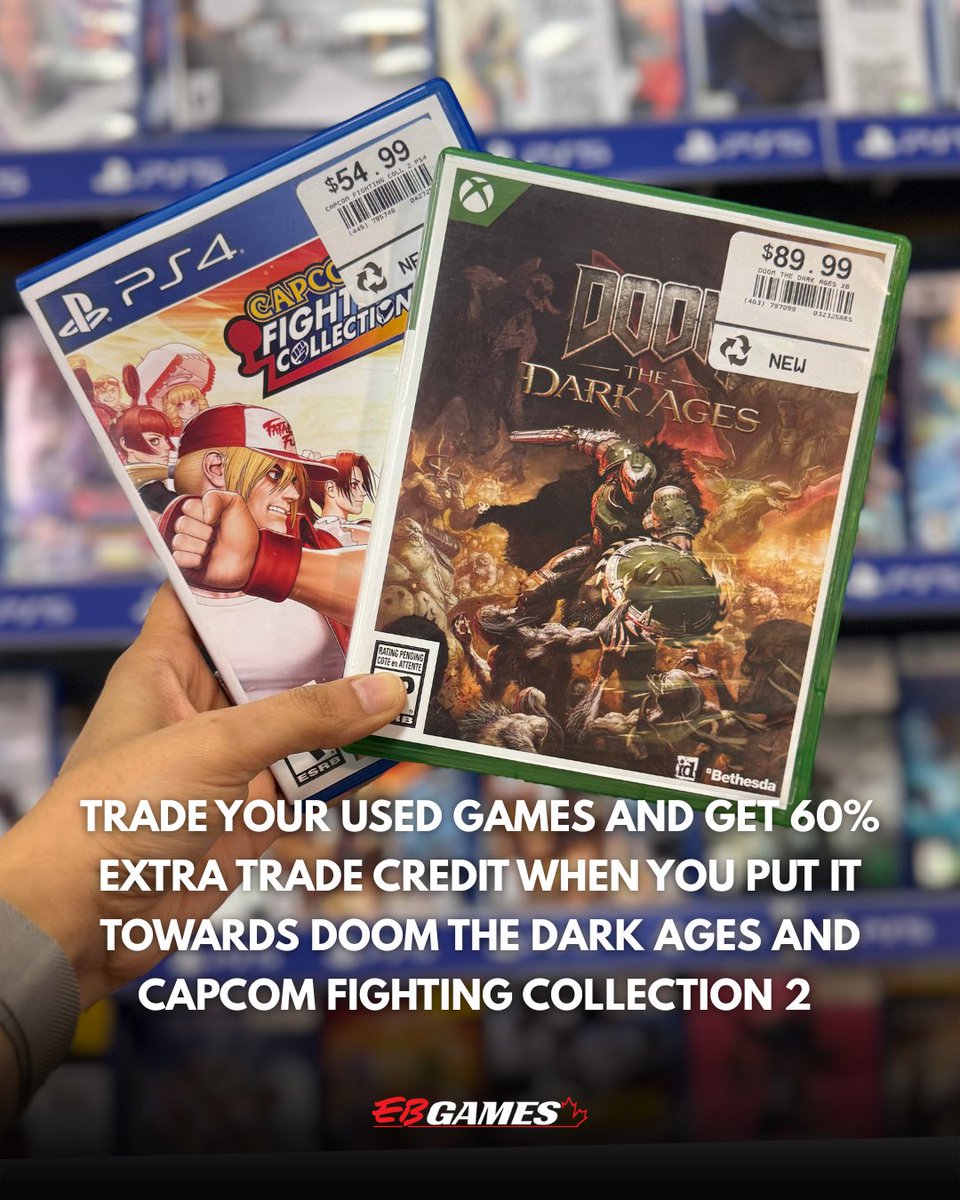 Trade. Save. Play. Repeat.
Get 60% extra trade credit toward DOOM: The Dark Ages and Capcom Fighting Collection.

Offer ends May 18th. *

Details: bit.ly/3PjiRp6